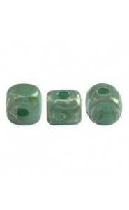 Les perles par Puca® Minos beads Opaque green turquoise new picasso 63130/65400